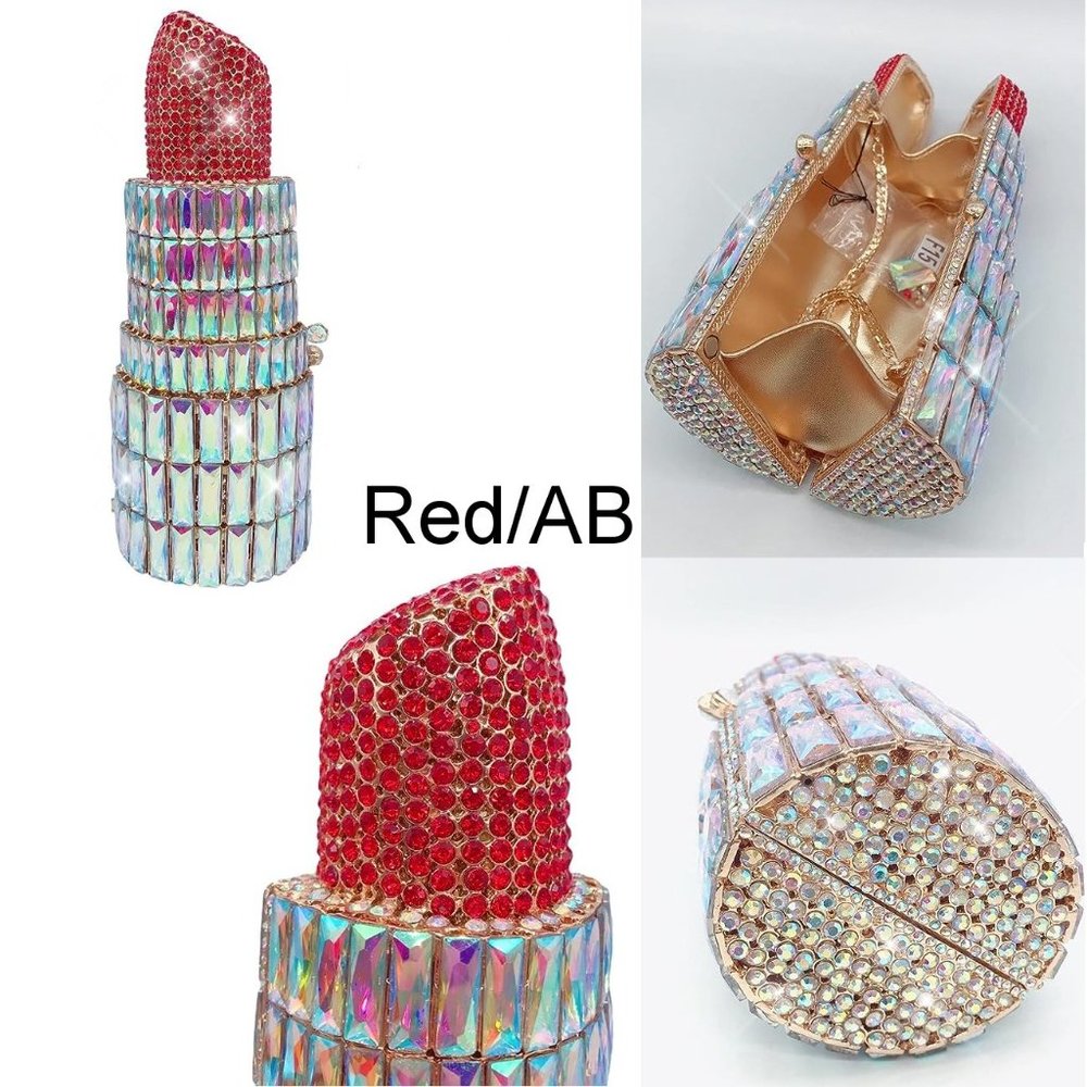 NWT Sparkling Swarovski Bling Crystal Rhinestone Lipstick Purse Clutch B… - Picture 10 of 17